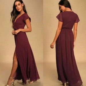 Lulu's Burgundy Lost in the Moment Maxi Dress